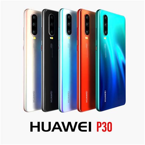 Huawei P30 Full Color 3d Model Cgtrader