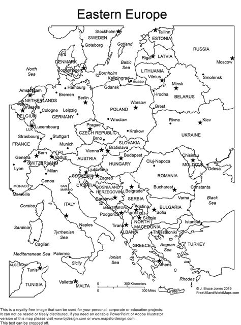 Outline Map Europe Country Names