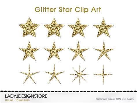 Glitter Printable Gold Star Maryandbendy