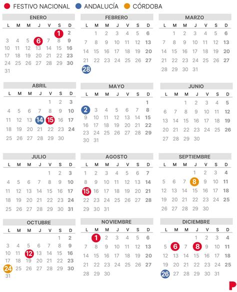 Calendario Laboral CÓrdoba 2022 Con Todos Los Festivos
