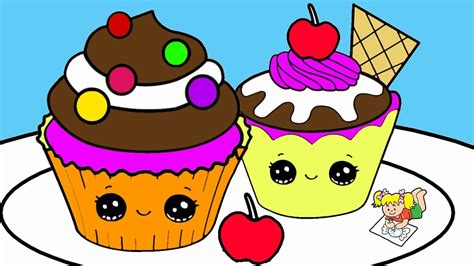 How To Draw Chocolate Cupcake So Cute For Kids Step By Step Youtube