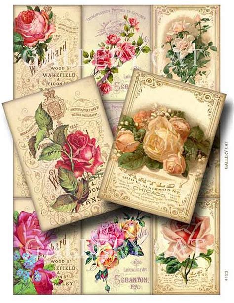 Faded Roses Digital Collage Sheet Instant Download For Etsy Collage