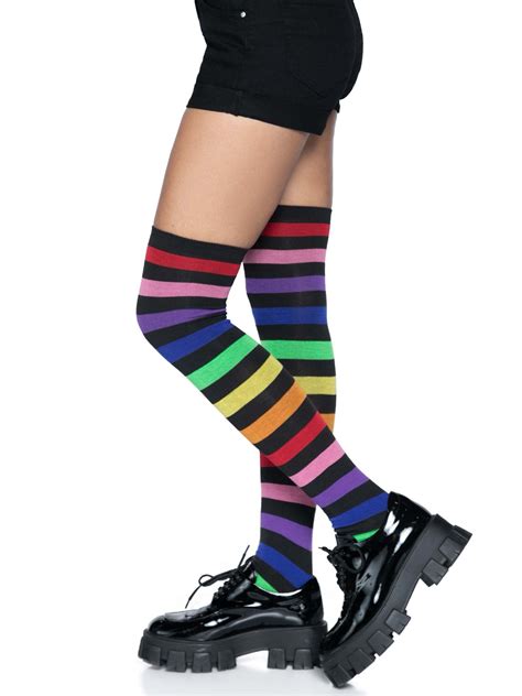Aurora Rainbow Thigh High Socks Knee Socks Leg Avenue