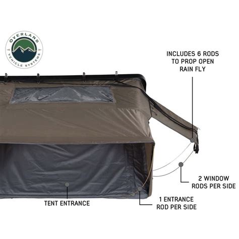 overland vehicle systems bushveld hard shell roof top tent 4 person 18089901