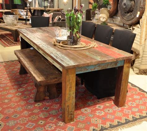 Shop our best selection of rustic kitchen & dining room table sets to reflect your style and inspire your home. Vintage Multicolor 107" Dining Table - Rustic - Dining Room - New York - by BA Furniture Stores