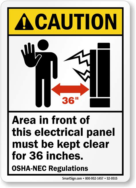 Check spelling or type a new query. Electrical Panel Area Must Be Kept Clear For 36 Inches Sign, SKU: S2-0515 - MySafetySign.com