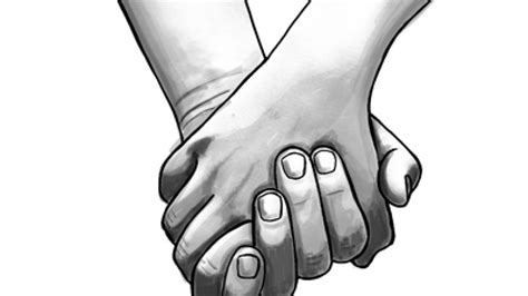 Two People Holding Hands Drawing Easy