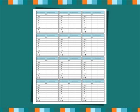 Vital Signs Sheet vital Signs Log nursing Vital Signs - Etsy