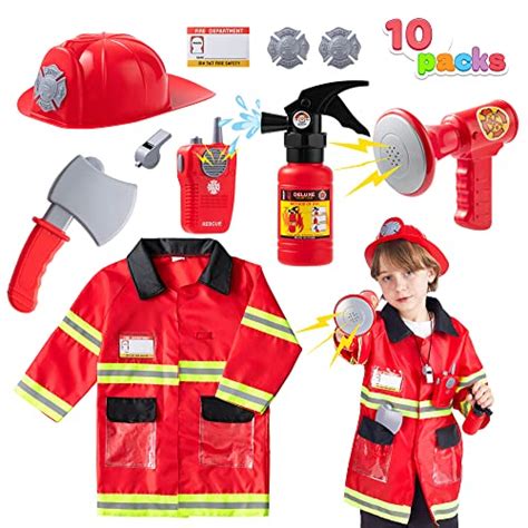 Joyin Toy Kids Fireman Fire Fighter Costume Pretend Play Dress Up Toy