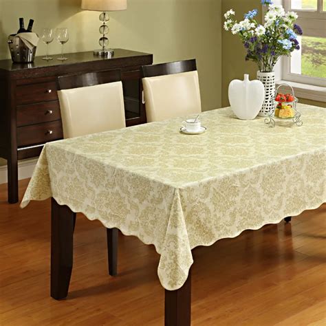 Buy Table Cloth Flannel Backed Vinyl Tablecloth Waterproof Dining Table Cover