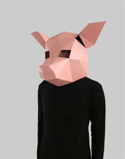 Pig Mask Template Paper Mask Papercraft Mask Masks D Etsy Australia