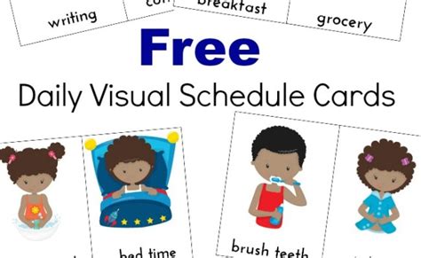 Extra Daily Visual Schedule Cards Free Printables Natural Beach Living