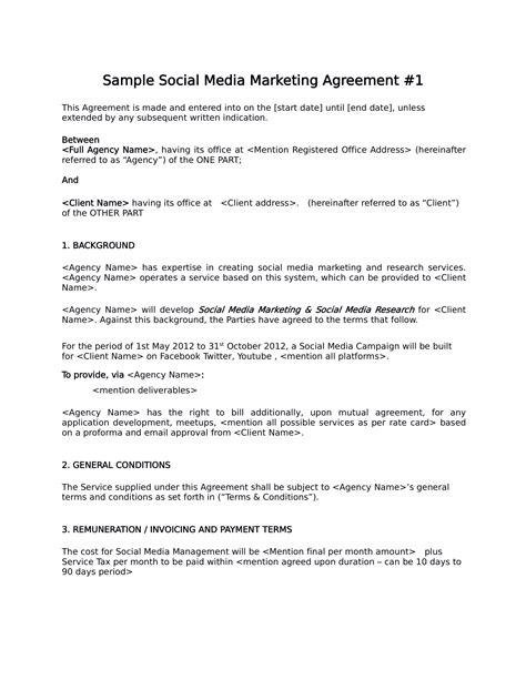 Marketing Agreement Examples 29 Templates In Pdf Word Pages Examples