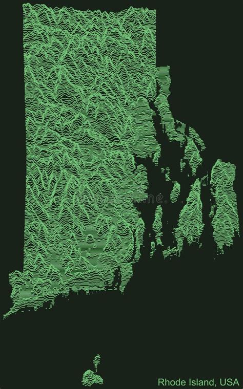 Laminated Map Contour Elevation Map Of Rhode Island P
