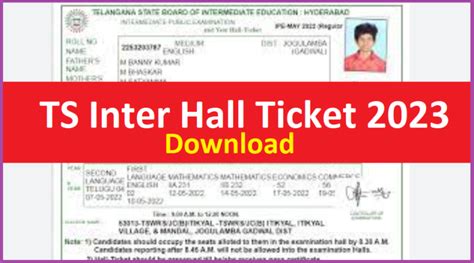 Manabadi Ts Intermediate Hall Tickets 2024 Download Tsbie Inter 1st