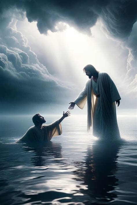 Jesus Wallpaper Art For Your Phone Of Christ Walking On Water And