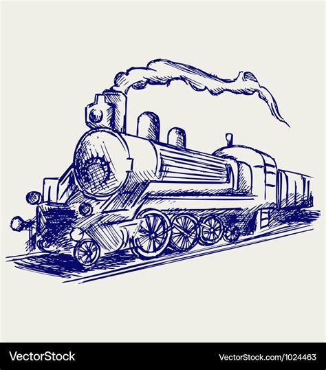 Steam Train With Smoke Royalty Free Vector Image
