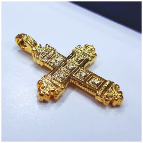 24k solid gold gothic cross pendant 999 pure gold by esther etsy gold cross jewelry cross