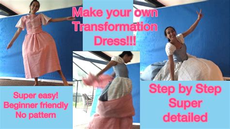 How To Make A Transformation Dress Cinderella Super Easy Youtube