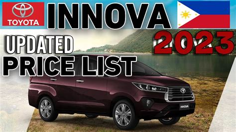 Toyota Innova 2023 Updated Price List And Specs Philippines Youtube