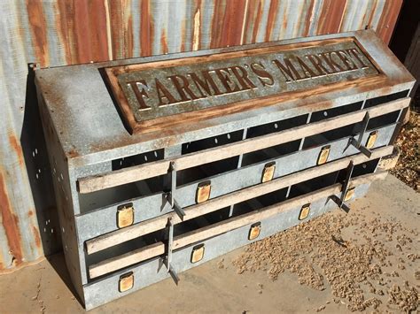 Unique Vintage Chicken Coop Galvanized Metal Roosting Boxes Etsy