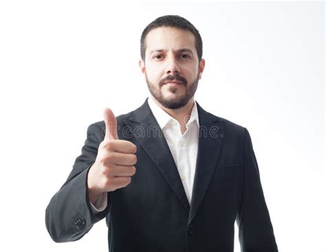 Earnest Young Businessman Showing Approval Sign Stock Image Image Of