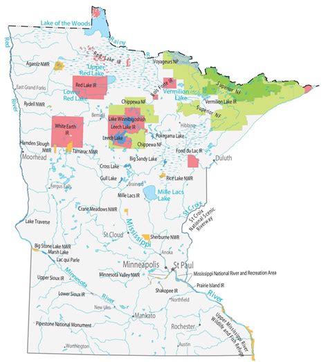 Map of Minnesota - Cities and Roads - GIS Geography