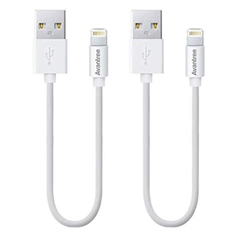 Avantree Apple Mfi Certified 2 Pack Short Lightning Cable 1ft For
