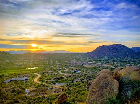 Sunrise Hike Pinnacle Peak Sonoran Desert Scottsdale Arizona Usa