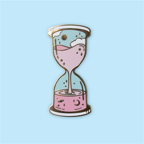 Space And Time Hourglass Pin Pink In 2021 Hourglass Tattoo Cute