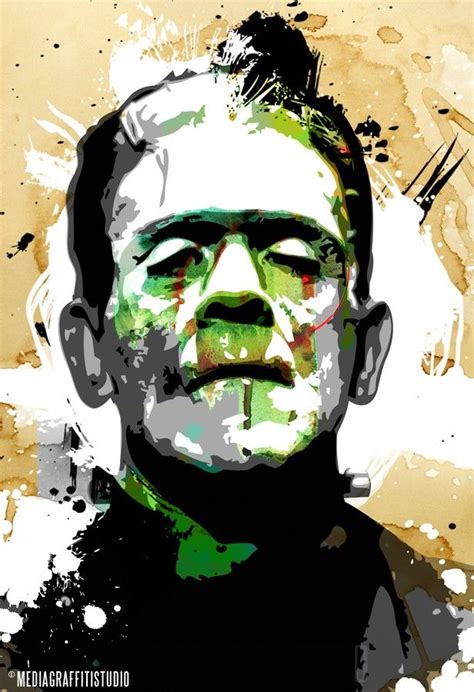 Frankenstein Movie Monster Original Pop Art By Mediagraffitistudio
