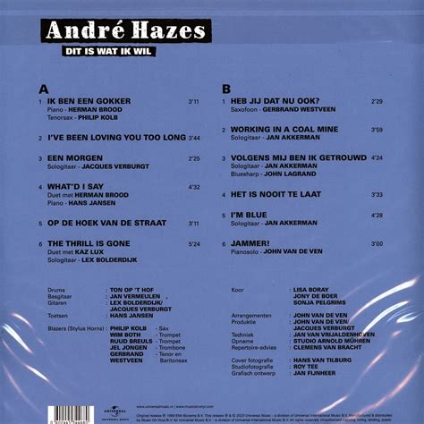 Andre Hazes Dit Is Wat Ik Wil Vinyl Lp 2023 Eu Original Hhv