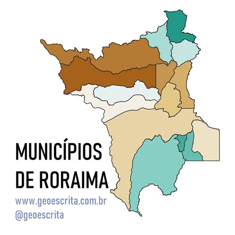 Munic Pios De Roraima Mapa Edit Vel Para Powerpoint Igor Oliveira