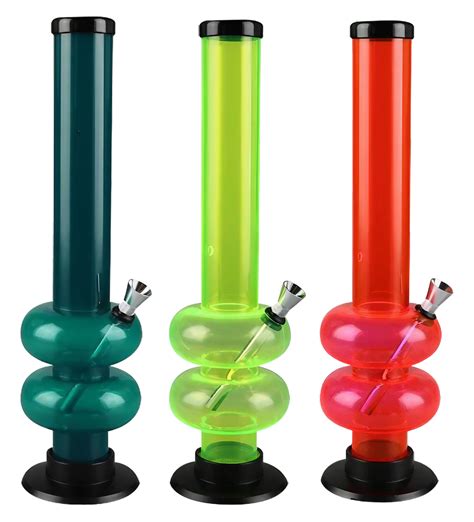 Acrylic Double Bubble Base Water Pipe Bongs And Water Pipes