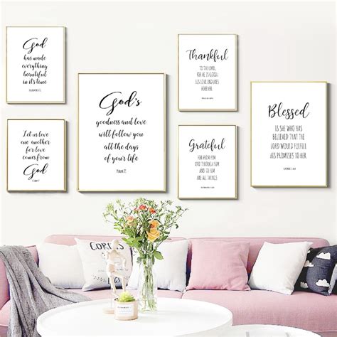 Bible Verse Typography Christian Wall Art Canvas Painting Scripture God