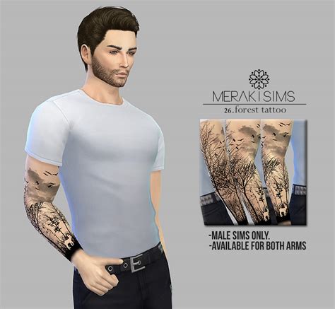 My Sims 4 Blog Forest Tattoos For Males By Merakisims