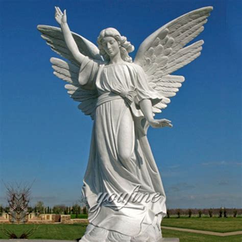 Large Beautiful Female Stone Marble Angel Statue Garden Outdoor For
