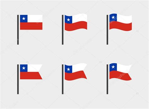 Conjunto De Símbolos De Bandera De Chile Iconos De Bandera Nacional De