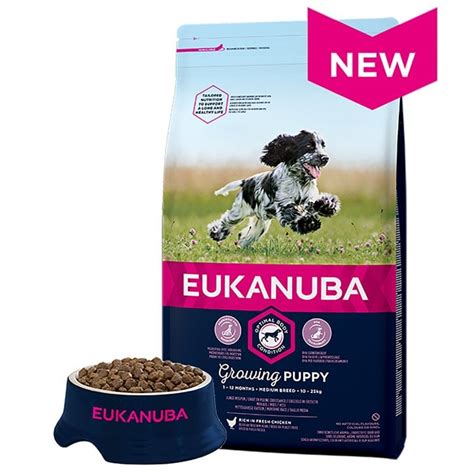 Amazingly, you can get a discount of up to 39% when you purchase eukanuba food online! Eukanuba Puppy Medium Breed Puppy Food in Fresh Chicken ...
