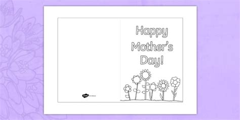 Mother S Day Card Templates Teacher Made