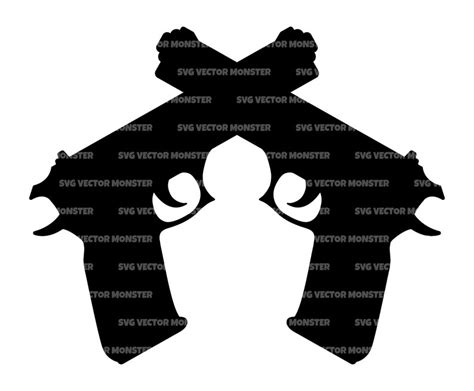 Crossed Handguns Svg Pistol Svg Weapon Svg Vector Cut File Etsy