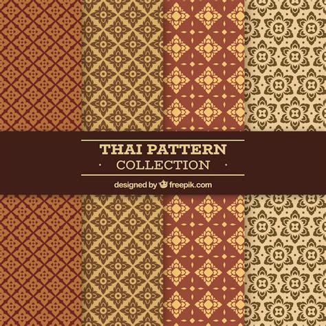 Premium Vector Colorful Thai Pattern With Flat Design