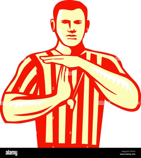 Illustration Of A Basketball Referee Doing A Technical Foul Hand Signal