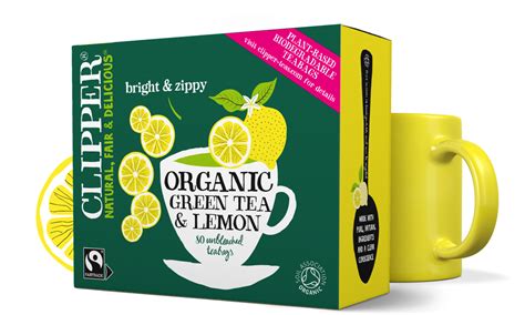 Organic Fairtrade Green Tea And Lemon Clipper Teas