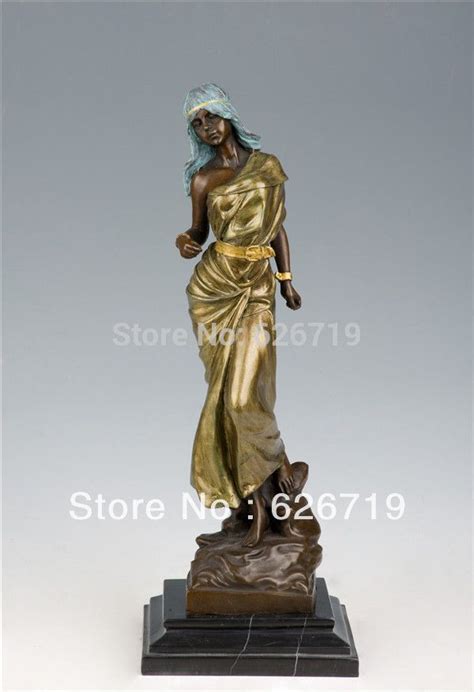 Atlie Classical Bronze Statue Art Handicraft Carving Female Woman Statue With Natural Marble