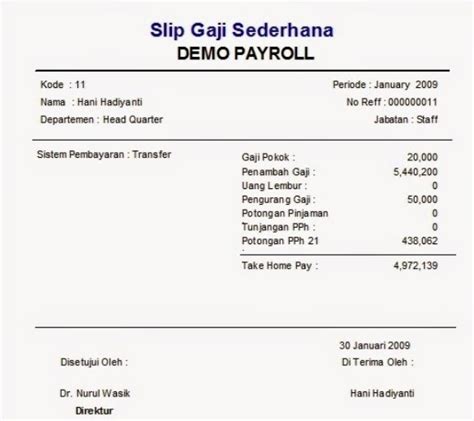 Contoh Slip Gaji Buatan Sendiri Cara Membuat Slip Gaji Di Word Dan Excel Serta Manfaatnya Bagi