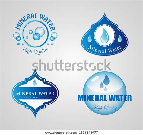 Mineral Water Label Logo Sticker Vector 스톡 벡터로열티 프리 1536843977