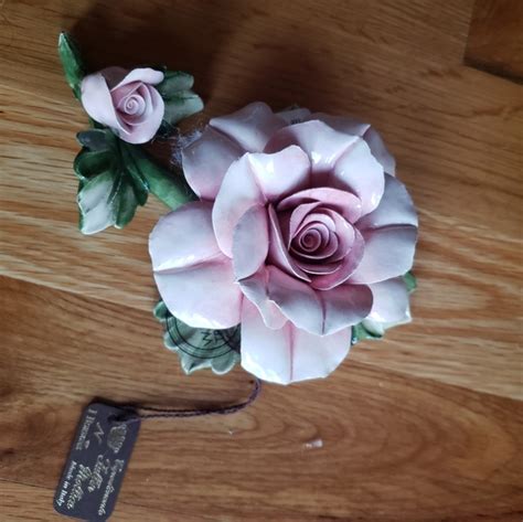 Art Capodimonte Porcelain Pink Rose Flowers Poshmark