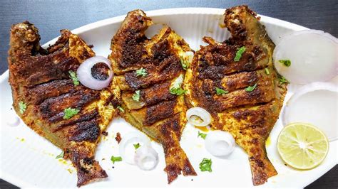 Grilled Tandoori Pomfret Masala Grilled Pomfret Fish Recipe Without