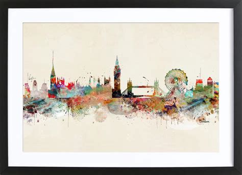 London Poster In Wooden Frame Juniqe Uk